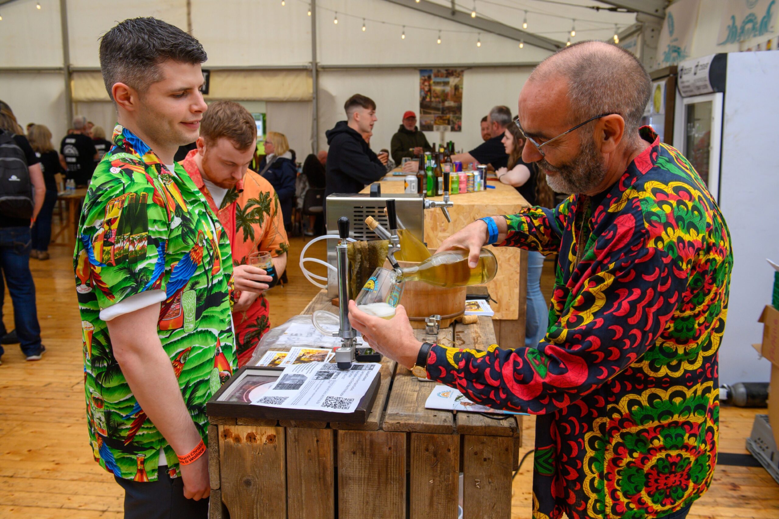 Bartender pouring a beer