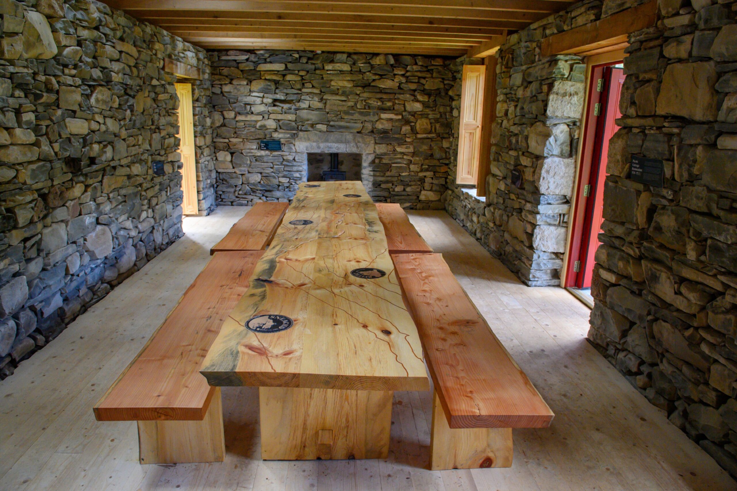 Inside the picnic cottage