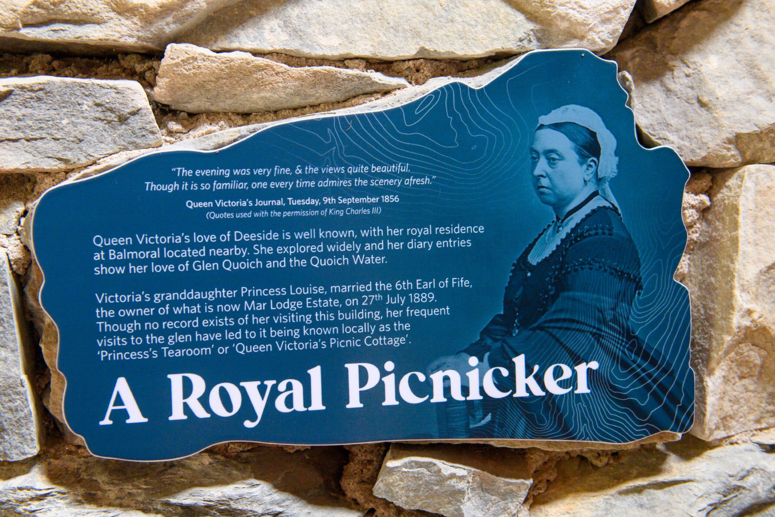 Information panel inside the picnic cottage