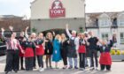 Picture shows Anna Zajecka and her team outside the Cocket Hat Toby Carvery in Aberdeen celebrating the renovation.