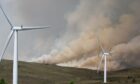The fire seen from Knockando Wind Farm. Image: Jasperimage