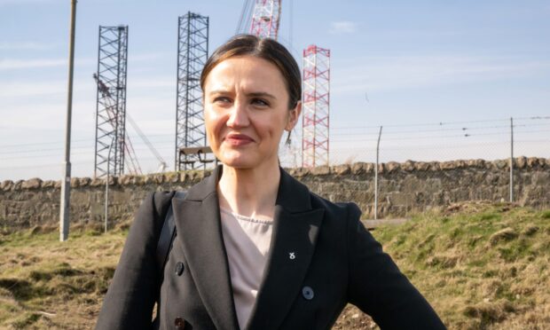 Housing Secretary Mairi McAllan on a visit to Aberdeen South Harbour in Torry, as part of previous cabinet job. Image: PA