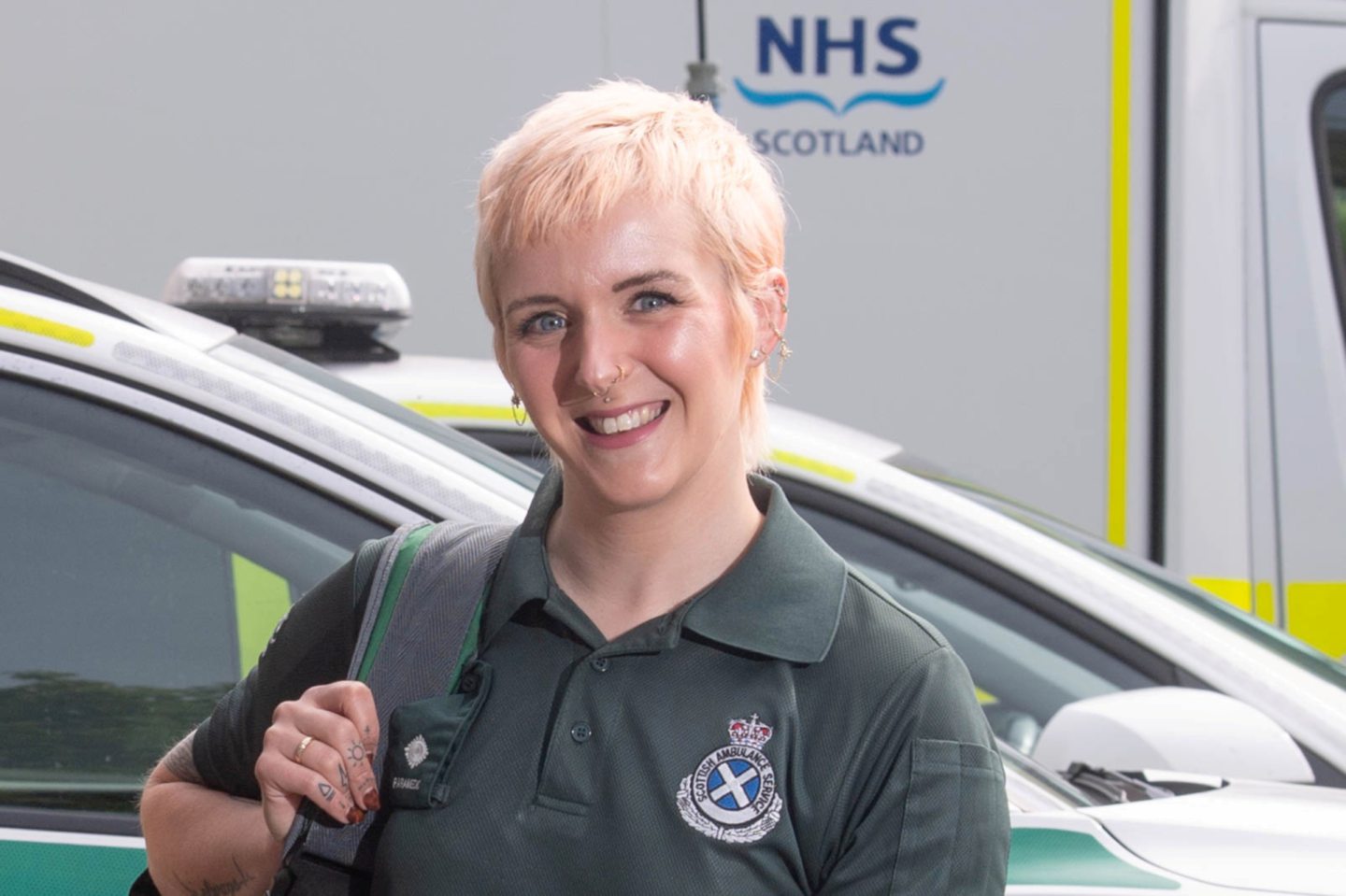 Sarah in uniform.