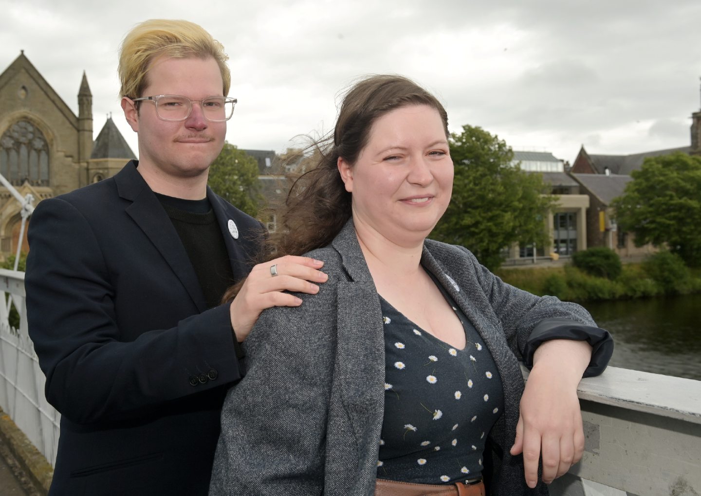 David's great grandchildren Robert and Lily Blackmore in Inverness on their way to their show in Dornoch. 