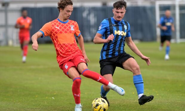 Inverness trialist Carlos Heredia in action against Strathspey Thistle. Image: Sandy McCook/DC Thomson.