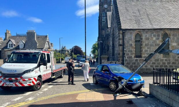 The crash on Fountainhall Road. Image: DC Thomson