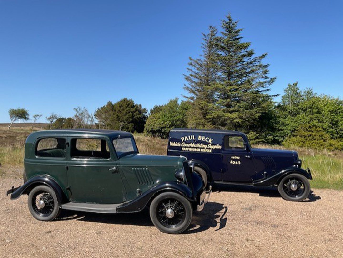 Two of Ruaridh's restored vehicles.