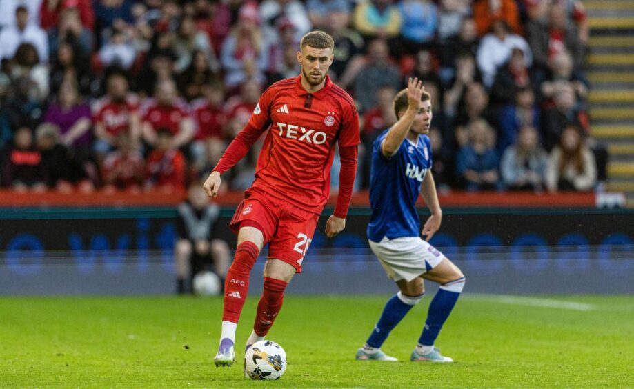 Aberdeen's Alfie Dorrington in action during a]the pre-season friendly with Ipswich. Image: SNS