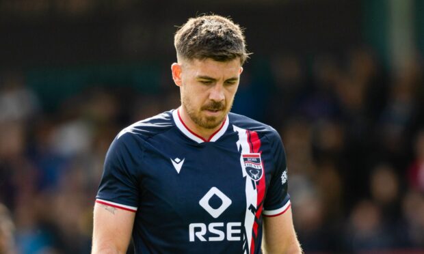 Ross County defender Declan Gallagher against Partick Thistle in the Premier Sports Cup at the Global Energy Stadium, Dingwall, on July 26, 2025.