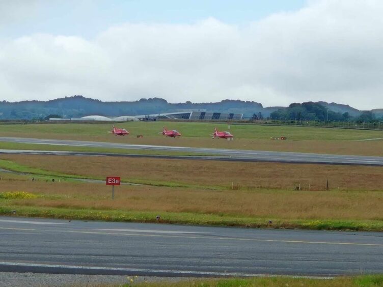 The Red Arrows at Aberdeen Airport