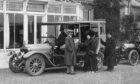 Fraudster Violet Charlesworth in one of her motor cars outside Flowerburn House, Fortrose.