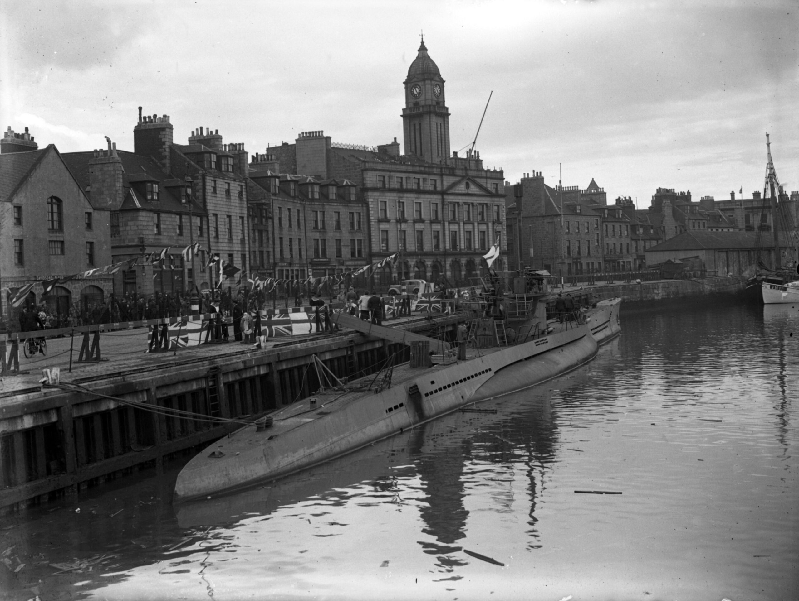 A type VIII U-Boat - U-776 - in Aberdeen Harbour, August 7, 1945