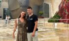 Anna Higginbottom and Peter Lesisz pose together during their stay in Bilbao.