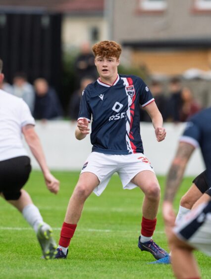 Ross County midfielder Copeland Thain in action recently against Clachnacuddin in a pre-season friendly at Grant Street Park, Inverness, on July 8, 2025. 