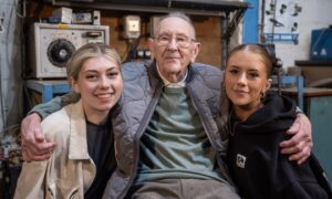My family: Denis Chambers with his great-granddaughters Leilah Duncan, left, and Grace Plumley.