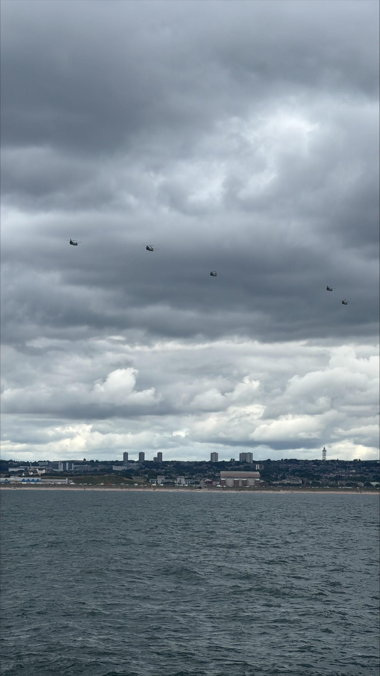 Chinooks flying over Aberdeen 