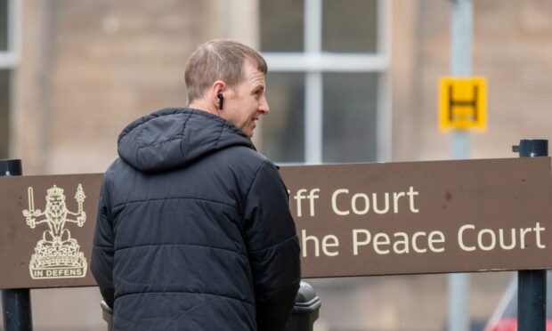 Ryan Duncan arrives at Elgin Sheriff Court. Image: DC Thomson