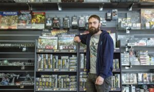 Dylan Shepherd pictured inside his new and bigger store in Keith. Image: Jason Hedges/DC Thomson