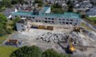 Drone image of the Gordon House demolition.
