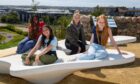 Tobechi Legunsen, Kayara Fernandes, Lily Kennedy and Ruby Roberts at the Broadhill reopening. Image: Kenny Elrick/DC Thomson