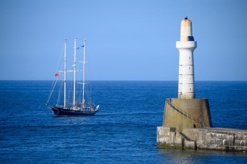 The Malcolm Miller, a ship first built in Aberdeen in 1967, is pictured arriving in the Granite City for the Tall Ships Races. 