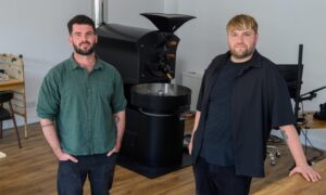 Rob Hill and Sam Duncan are launching their coffee roastery this week. Image: Kenny Elrick/DC Thomson