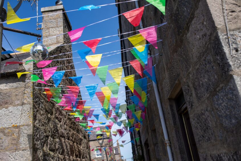 Colourful bunting in Fittie