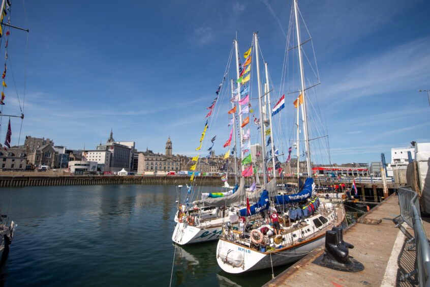 Tall ships berthed at Port of Aberdeen 