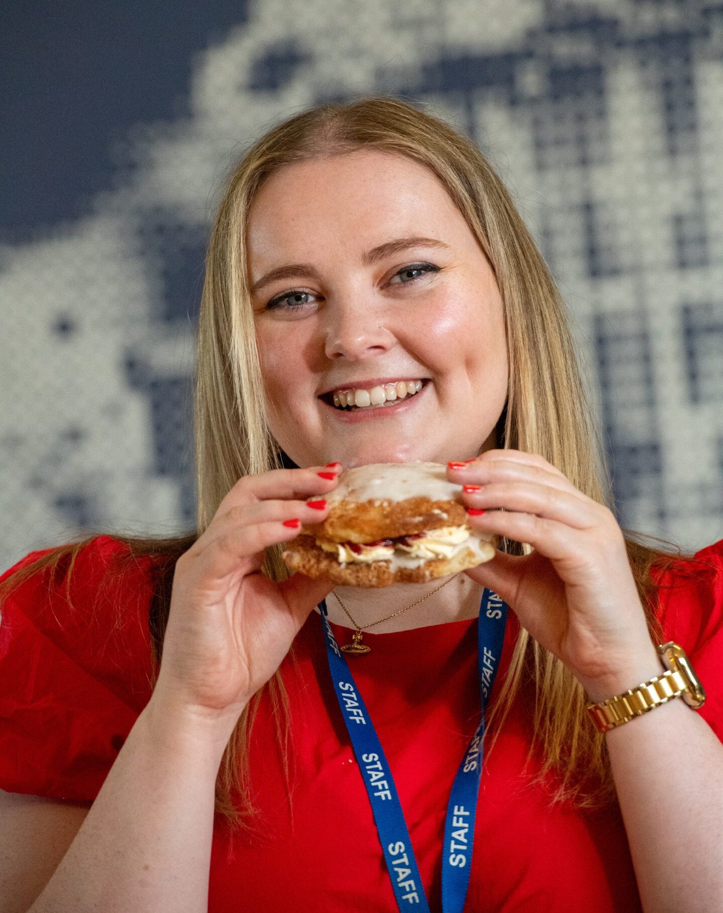 Food and Drink writer Joanna holding up the sweet buttery