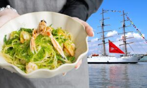 The £30 seafood linguine at The Silver Darling, Aberdeen. Image: The Silver Darling/Fraser Gray/Shutterstock (15397702d)