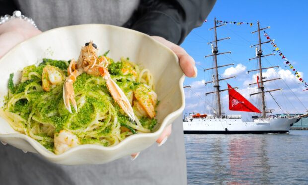 The £30 seafood linguine at The Silver Darling, Aberdeen. Image: The Silver Darling/Fraser Gray/Shutterstock (15397702d)