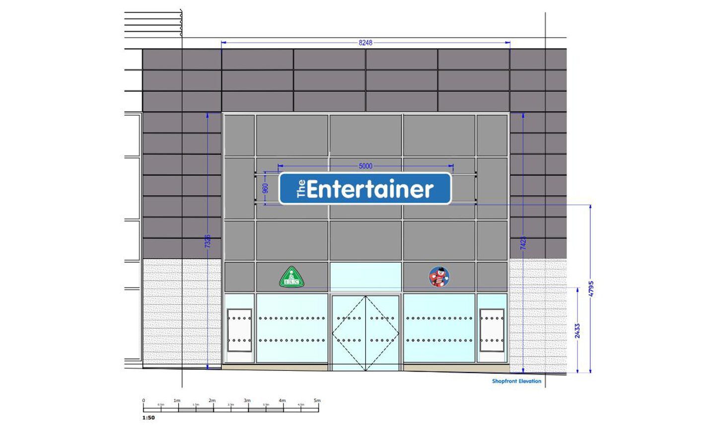 How The Entertainer's shopfront could look. Image: Sapphire Signmakers