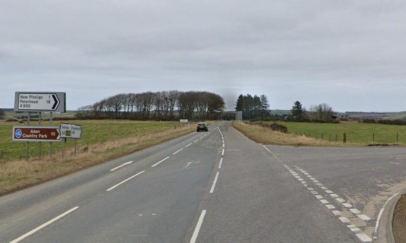 Male driver taken to hospital after lorry overturns near New Pitsligo