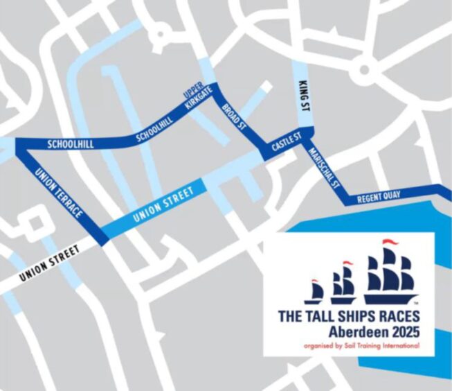 Map of Tall Ships crew parade route 