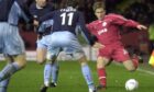 Scott Morrison sending in a cross for Aberdeen against Kilmarnock in 2003. Image: DC Thomson.