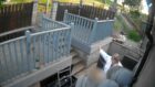 Raac homeowner Janice Mackie orders an Intruder to leave her property.