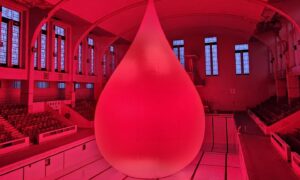 Large drop of blood in Bon Accord Baths pool