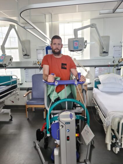 Graham in the stroke ward at ARI.