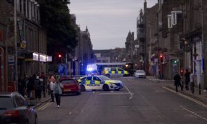 Police cordoned off George Street in Aberdeen