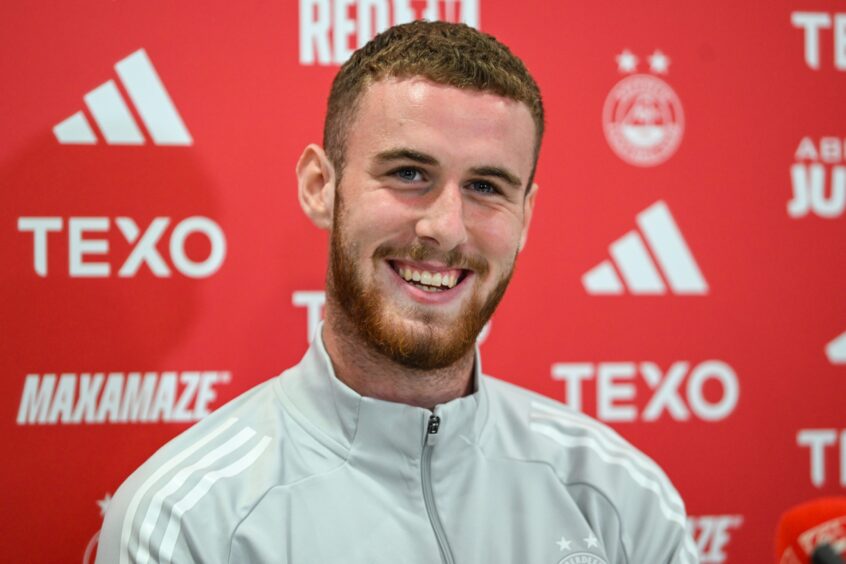 Alfie Dorrington during an Aberdeen training session at Cormack Park. Image: SNS