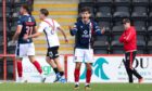 Ross County's Len O'Sullivan is frustrated as Airdrie hit back for a 2-2 draw. Image: Ross MacDonald/SNS Group/