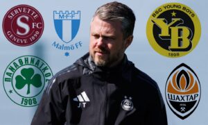 Aberdeen boss Jimmy Thelin will lead his team into Europa League play-off action - but against who?