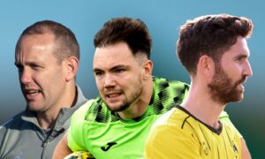 Deveronvale player-manager Garry Wood, left, Keith goalkeeper Craig Reid, centre, and Nairn County defender Callum Maclean are all set to be in cup action.