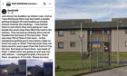 Boddam Cadets Training Centre with the offending social media post. Picture: Google Street View/Facebook/DC Thomson design team