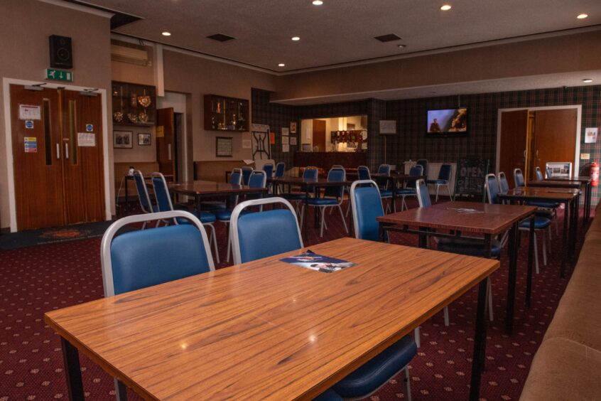 Inside the Oldmachar British Legion social club