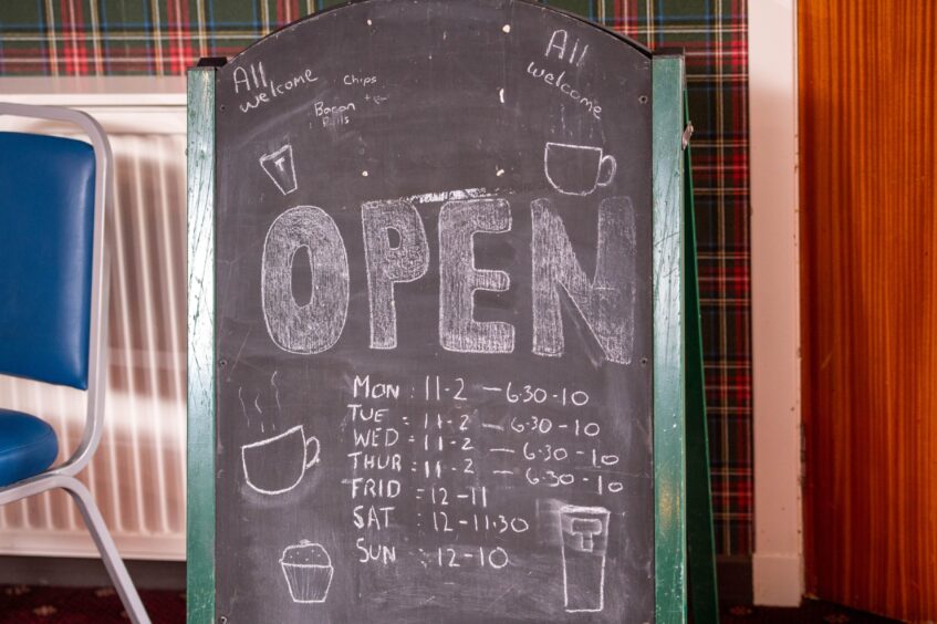 British Legion Bridge of Don billboard with opening times