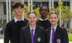 Oldmachar Academy pupils celebrated their exam success. Image: Kenny Elrick/DC Thomson