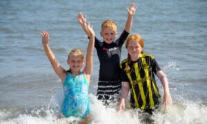 Kids enjoying the last week of the summer holidays at Aberdeen Beach. Image: Kenny Elrick/DC Thomson