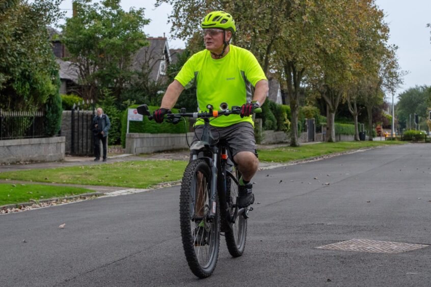 Ian Aitchison on his bike.