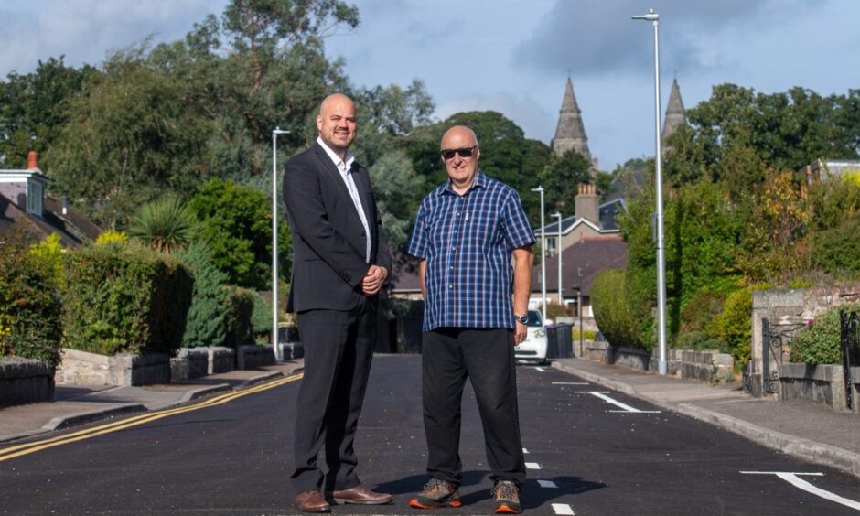 Stuart teamed up with Alex McLellan to get the road fixed. Image: Kath Flannery/DC Thomson